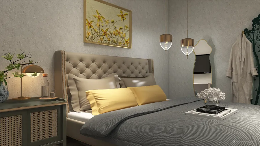 Modern White Black ColorScemeOther Elderly Room 3d design renderings