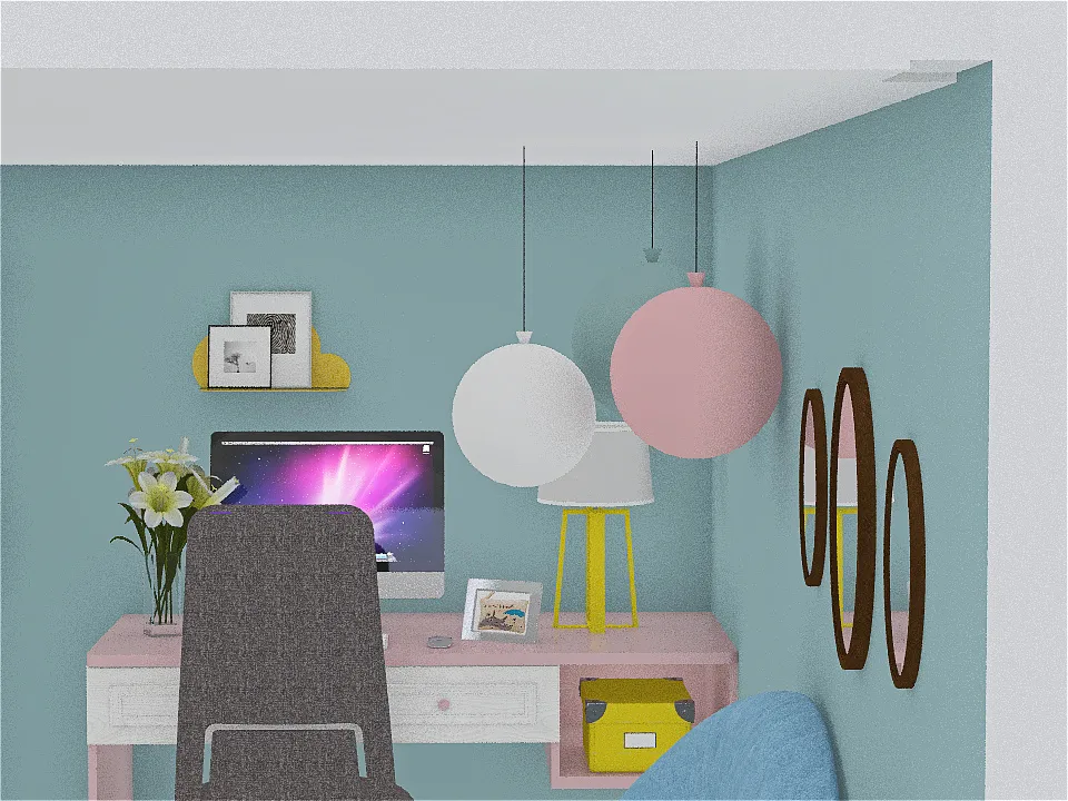 Imogen's bedroom 3d design renderings