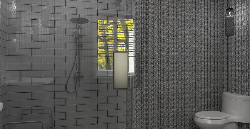 Modern White Black ColorScemeOther Bathroom 3d design renderings