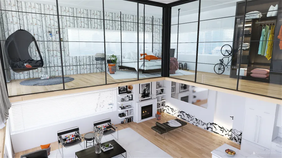 Apartment loft. 3d design renderings