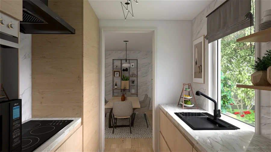 One floor family home 3d design renderings