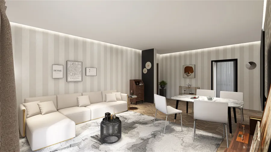 Appartamento trilocale 3d design renderings