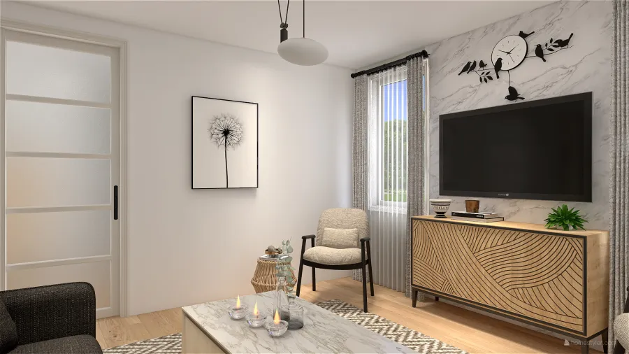 One floor family home 3d design renderings
