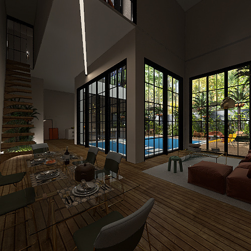 indosesian villa 3d design renderings