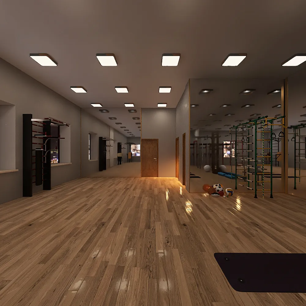 гимнастический зал Березки 3d design renderings