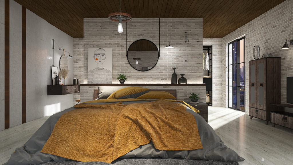 Traditional StyleOther Beige ColorScemeOther WoodTones Bedroom 3d design renderings