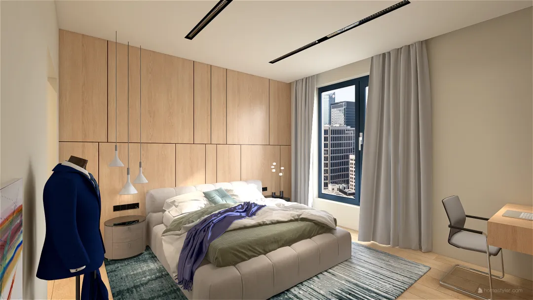 Bedroom in New York 3d design renderings