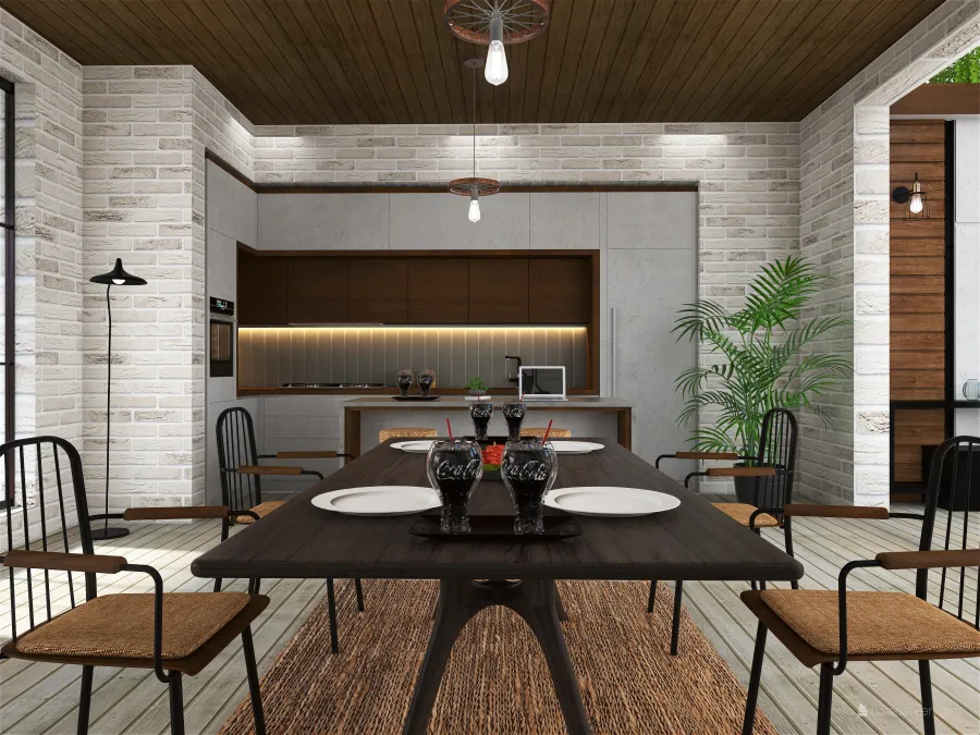 Traditional StyleOther Beige ColorScemeOther WoodTones Dining Room 3d design renderings