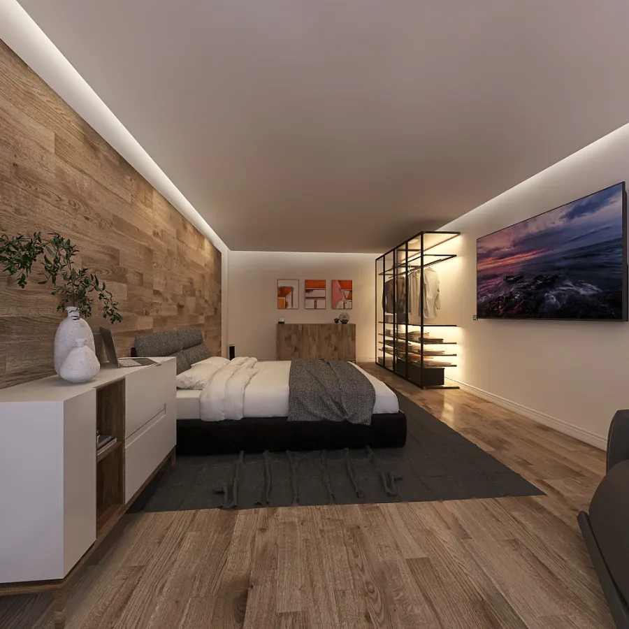 Hotel Modern Bedroom 3d design renderings