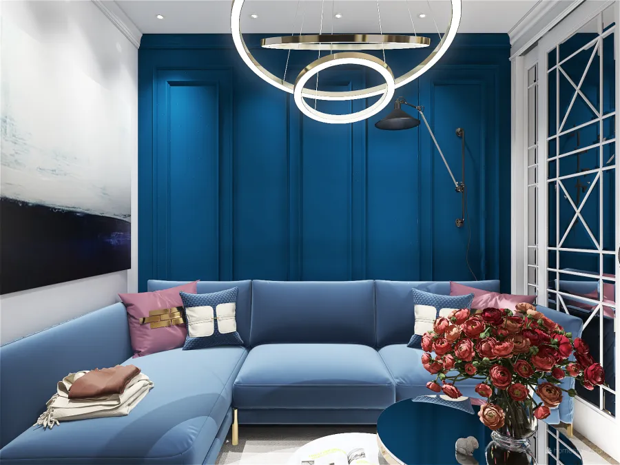 Two-room neoclassical apartment 3d design renderings