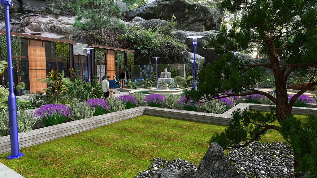 Jardin imaginaire,bar à vin 3d design renderings