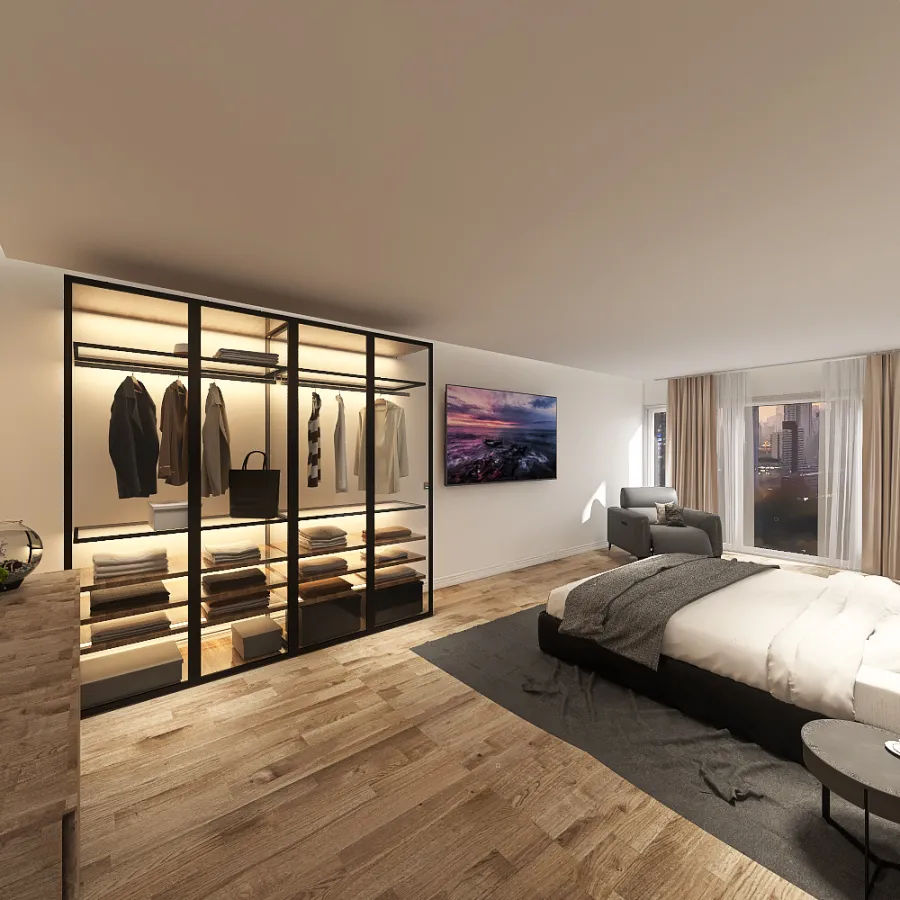 Hotel Modern Bedroom 3d design renderings
