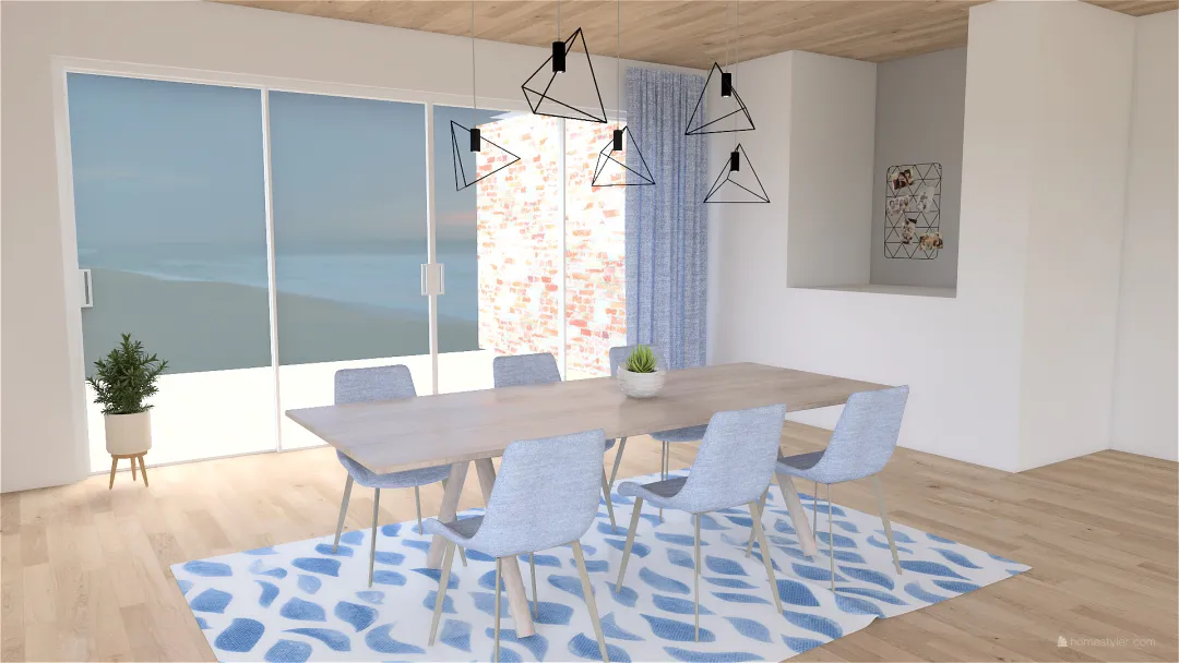 Modern family home - Dinning room 3d design renderings