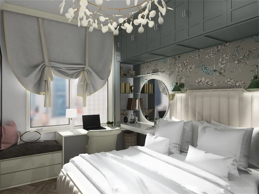 Two-room neoclassical apartment 3d design renderings