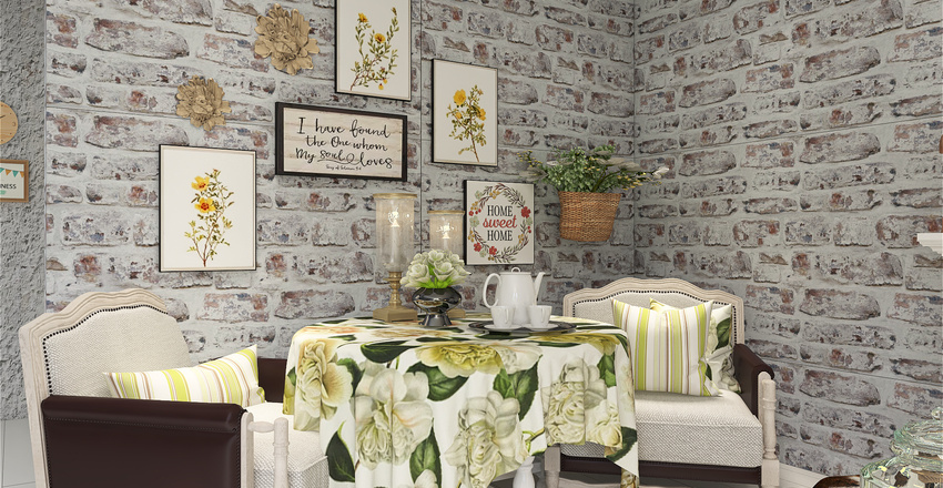 Rose's Romantic Cottagecore Home Interior Design Render