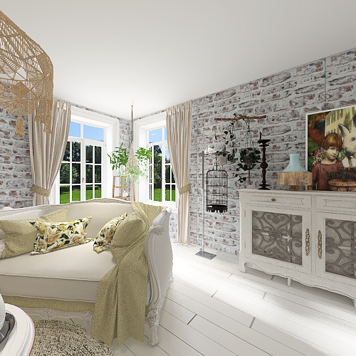 Rose's Romantic Cottagecore Home Interior Design Render