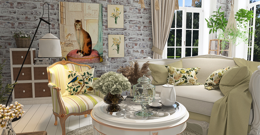 Rose's Romantic Cottagecore Home Interior Design Render
