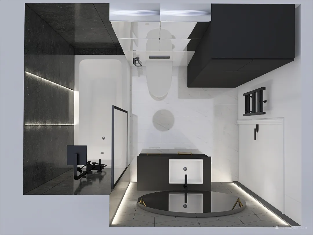 Łazienka z Hexami 3d design renderings