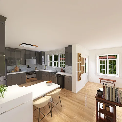 Kitchen and main floor remodel Design Rendering