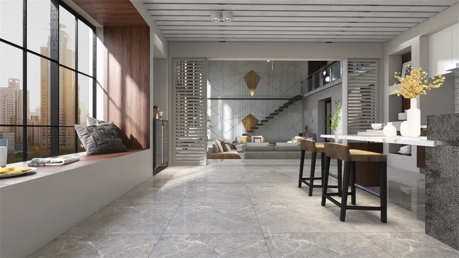 Contemporary StyleOther Grey ColdTones Kitchen 3d design renderings