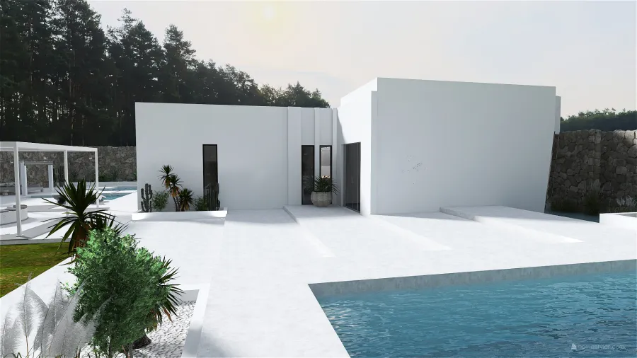 Modern Villa moderna ColorScemeOther Blue 3d design renderings