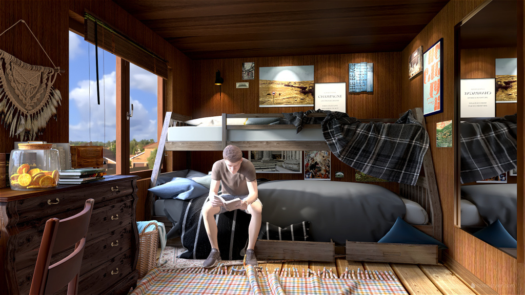 weasley twins room 3d design renderings