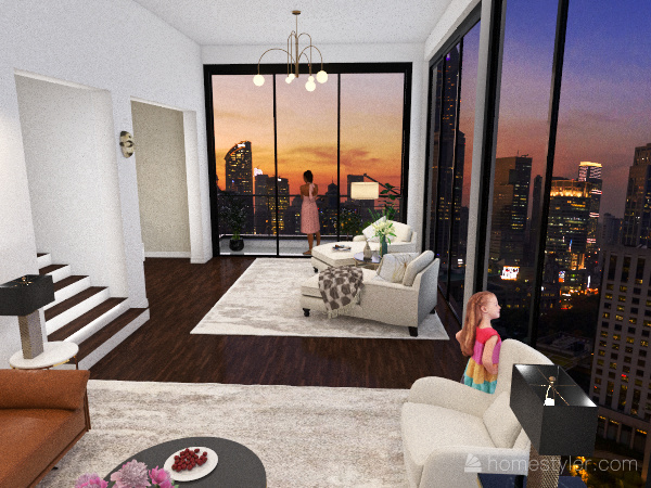 modern family room 3d design renderings
