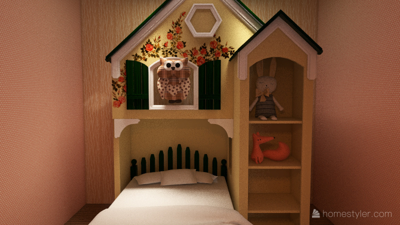 Little girl's house Interior Design Render