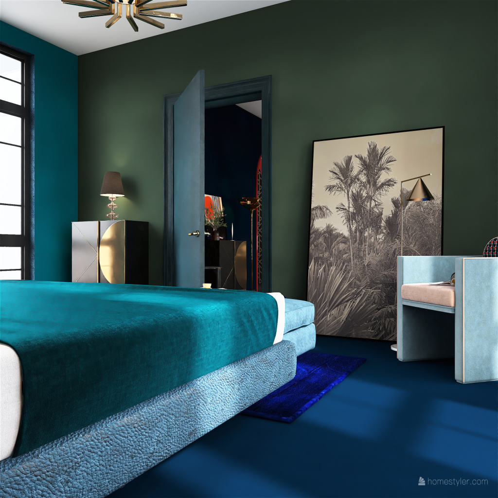 Art Deco Style Flat 3d design renderings