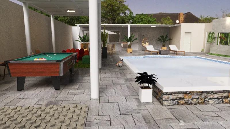 Lote piscina chayo 3d design renderings