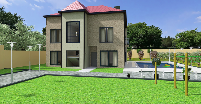 House in Suburb Kutaisi Interior Design Render