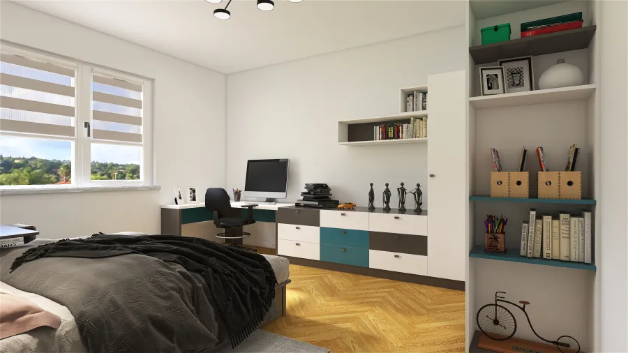 The boy's bedroom 3d design renderings