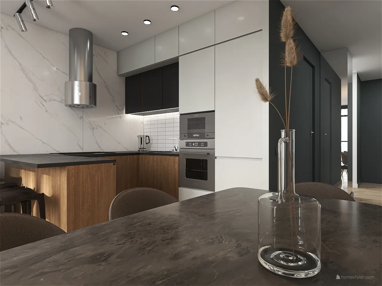 Two-room flat for a young family 3d design renderings