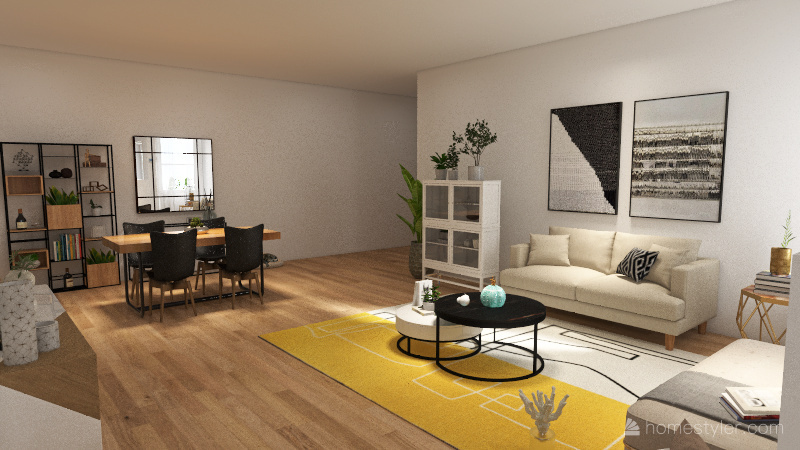 Apartamento de un dormitorio en torre exclusiva 3d design renderings