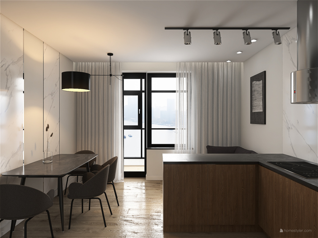 Two-room flat for a young family 3d design renderings