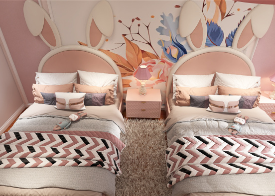 BED ROOM FOR GIRL Design Rendering