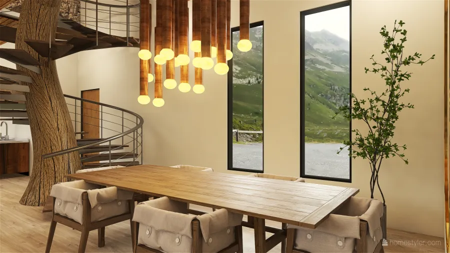 Modern WoodTones ColorScemeOther Hallway 3d design renderings