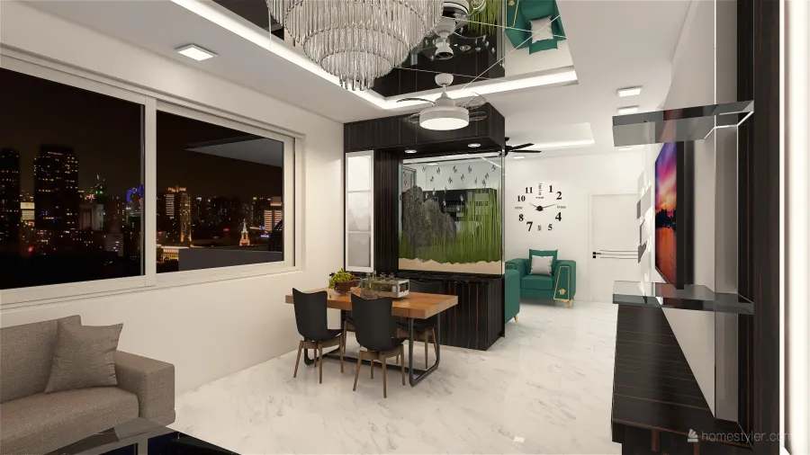 Dining/Living 3d design renderings