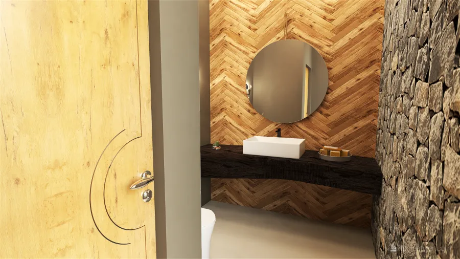 Modern WoodTones ColorScemeOther Bathroom 3d design renderings