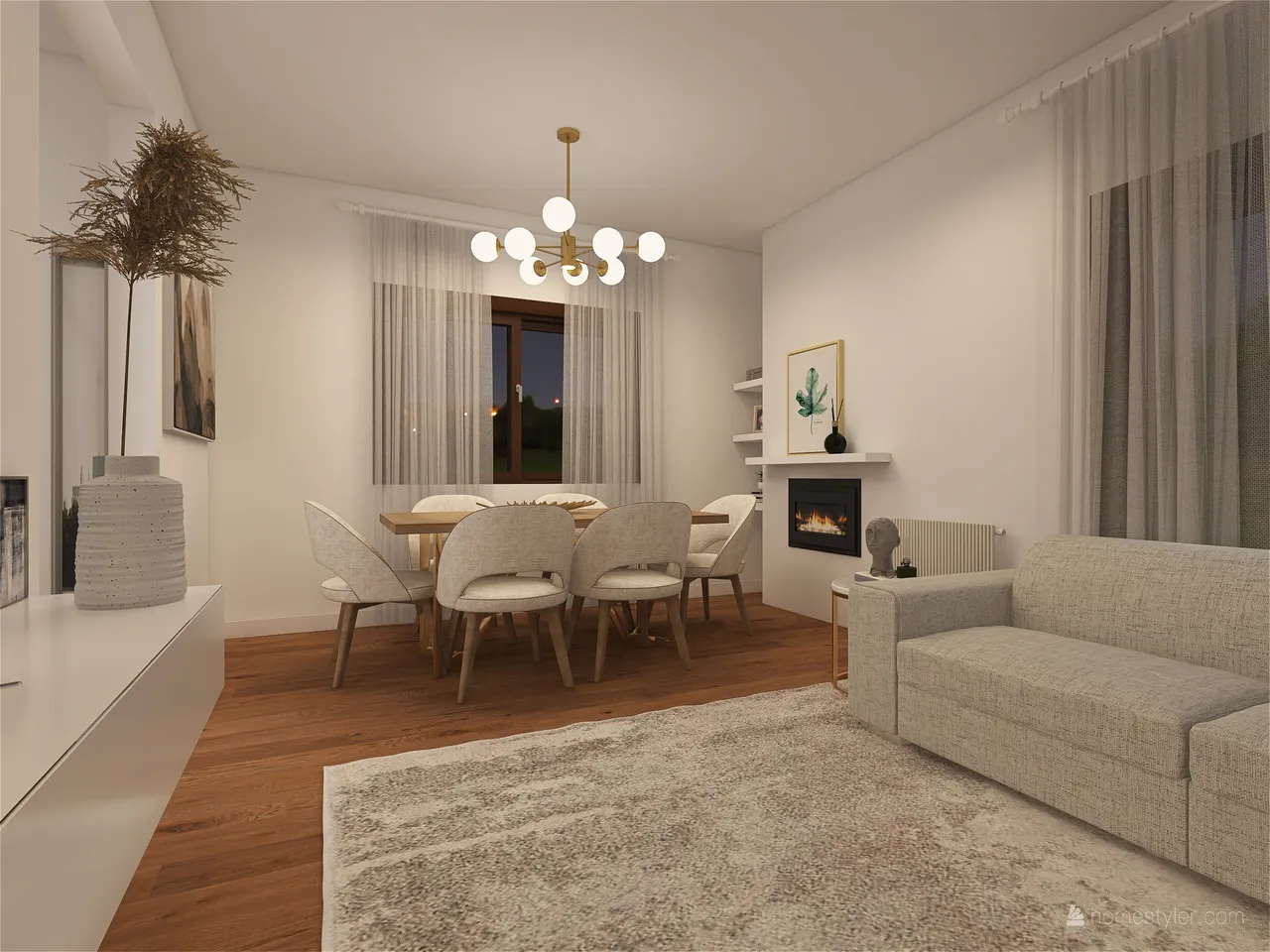 LivingDiningRoom 3d design renderings