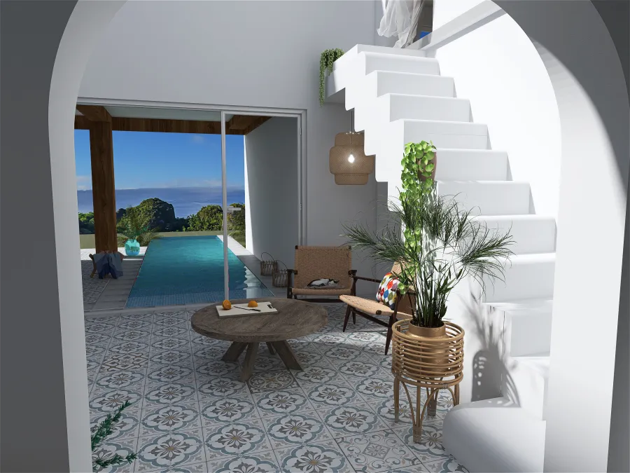 Mediterranean StyleOther Blue Kitchen 3d design renderings