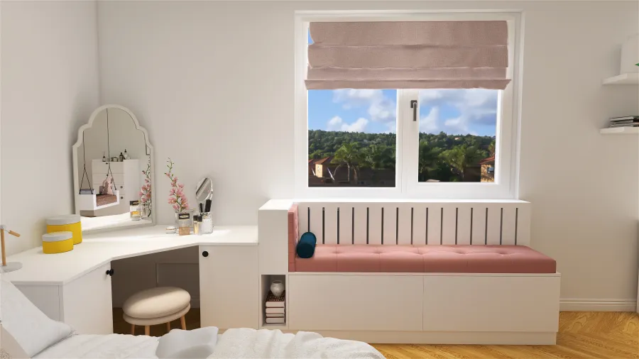 The girl's bedroom 3d design renderings