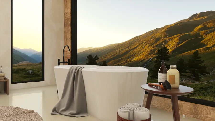 Modern WoodTones ColorScemeOther Master Bathroom 3d design renderings