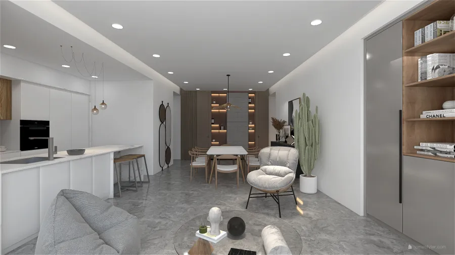 Diagonal Apartment 3d design renderings