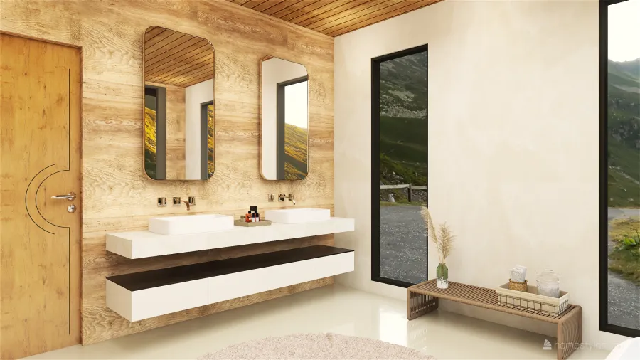 Modern WoodTones ColorScemeOther Master Bathroom 3d design renderings
