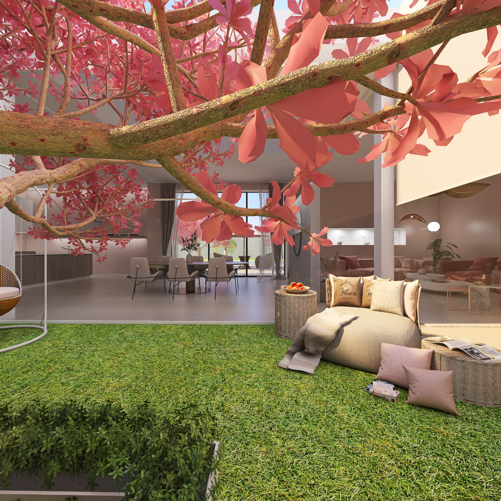 Contemporary StyleOther Red Terrace 3d design renderings