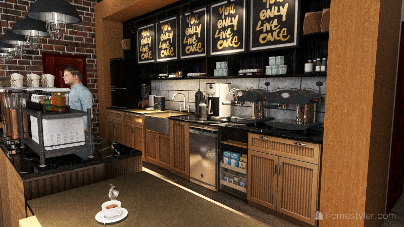 Coffee Shop (Café Amadeo) | #ModernIndustrialism Interior Design Render