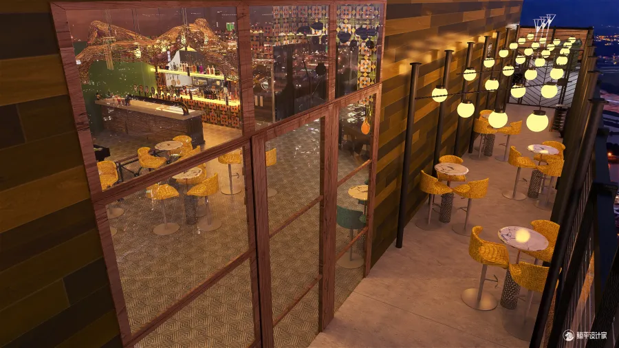 Industrial Sisterhood Pub and Restaurant Black ColorScemeOther 3d design renderings