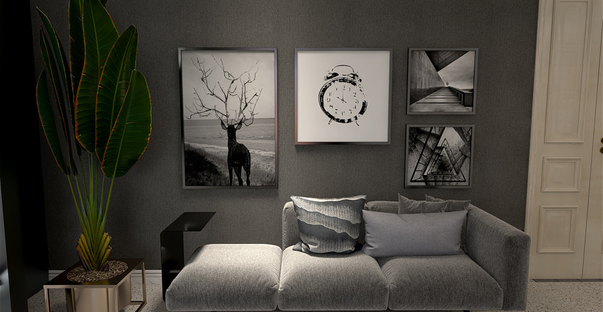 City Apartment, Shadow Grey Interior Design Render