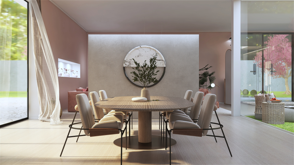 Contemporary StyleOther Red Living and Dining Room 3d design renderings